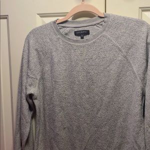 Gray fleece crewneck sweater